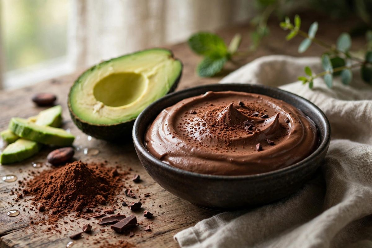 Silky three-ingredient chocolate avocado mousse